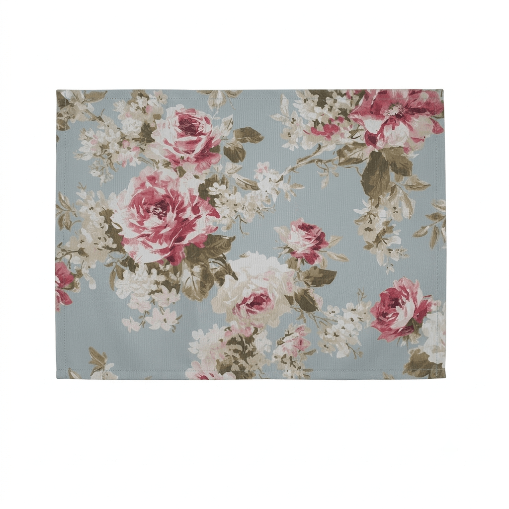 English Rose Grey Water Repellent Set of 4/6 or 8 Placemats