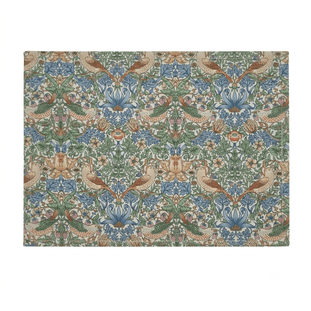 William Morris Strawberry Thief Blanc Water Repellent Set of 4/6 or 8 Placemats