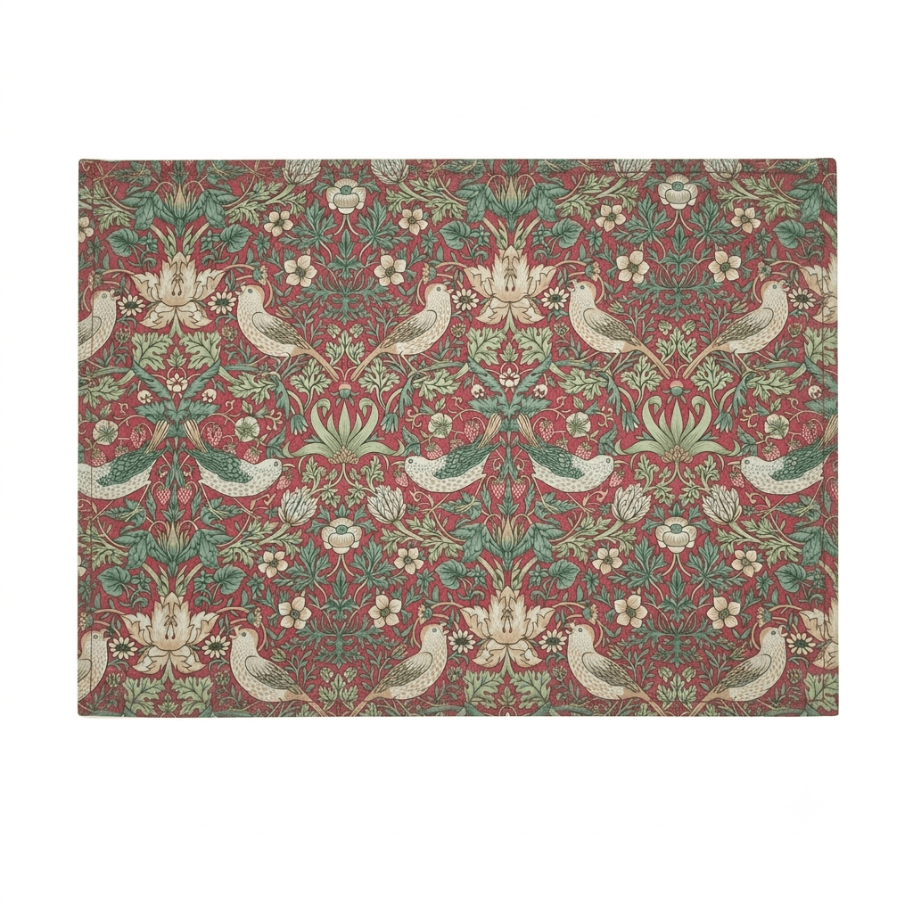 William Morris Strawberry Thief Crimson Water Repellent Set of 4/6 or 8 Placemats