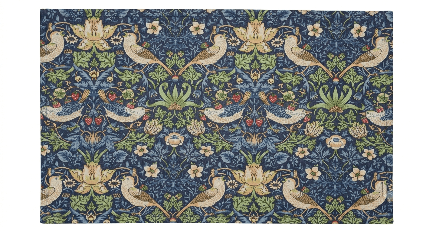 William Morris Strawberry Thief Navy Blue Water Repellent Set of 4/6 or 8 Placemats