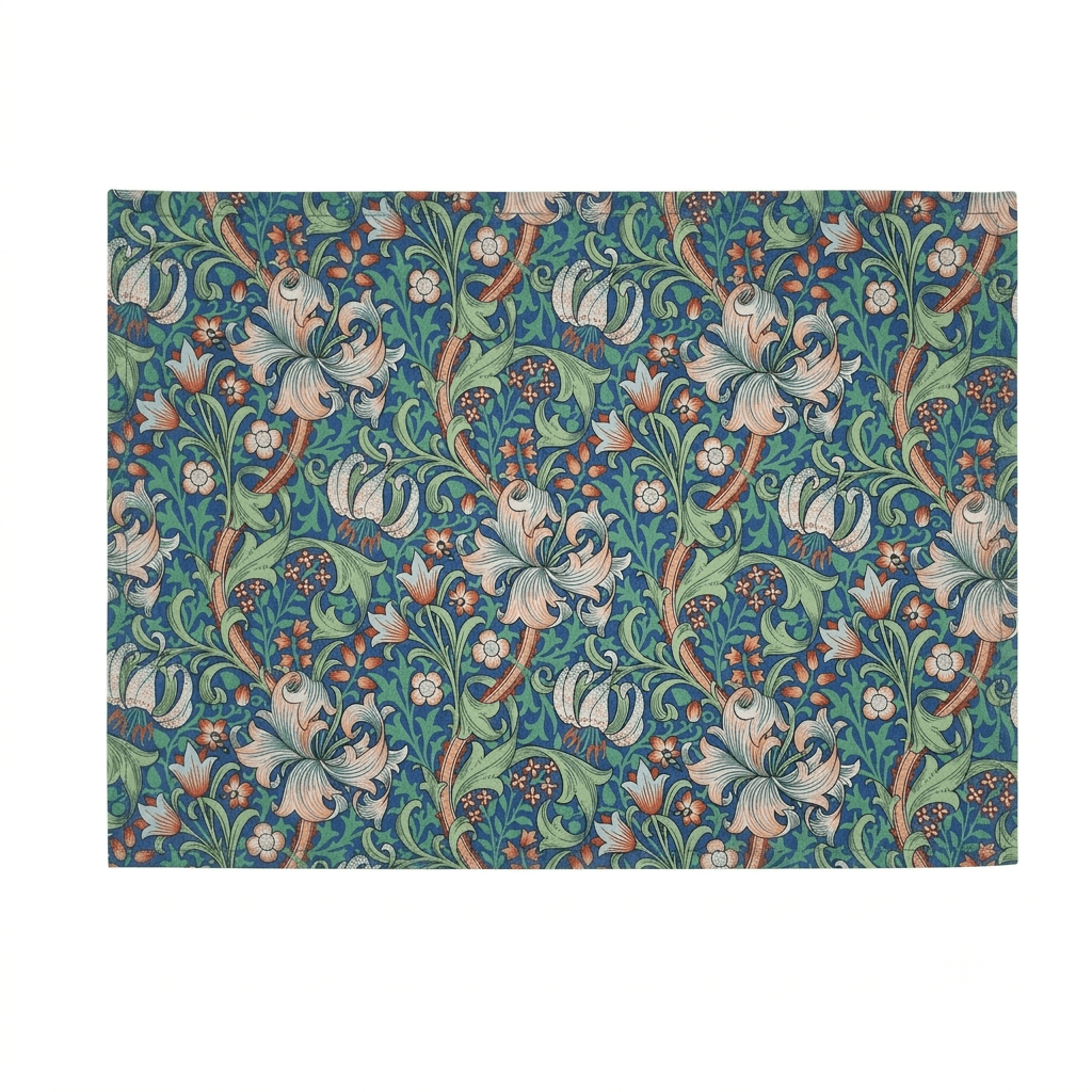 William Morris Golden Lily French Blue Water Repellent Set of 4/6 or 8 Placemats