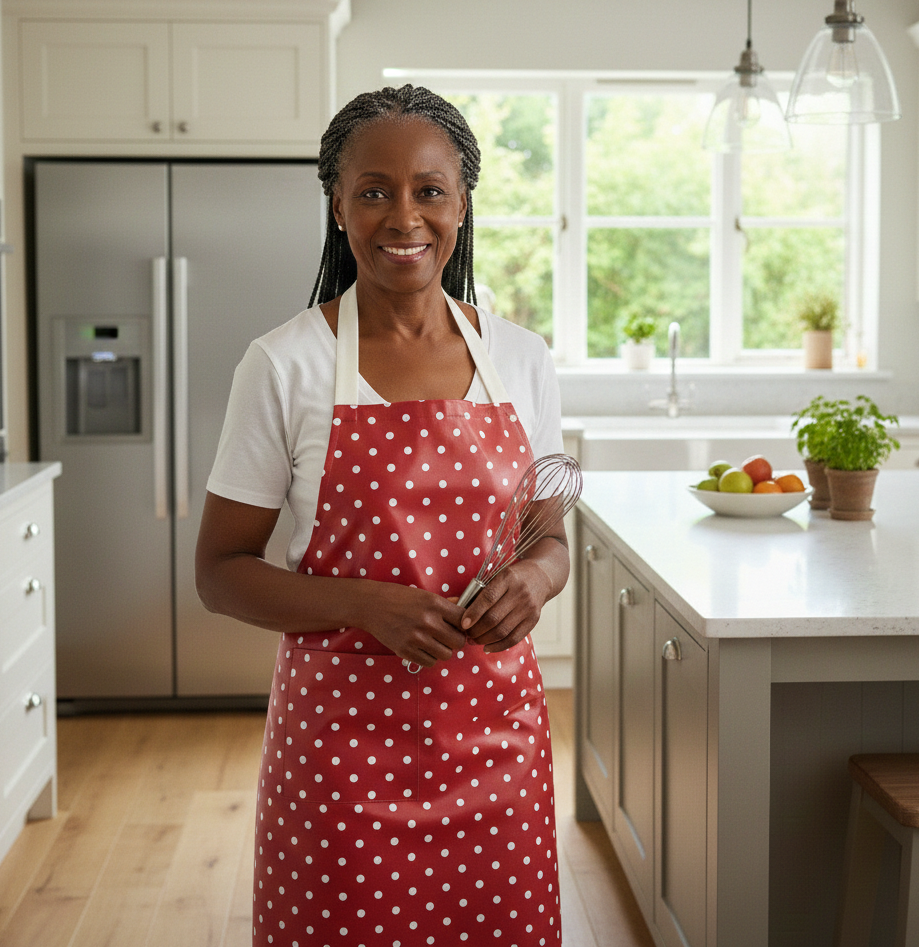 Dotty Red Oilcloth Apron
