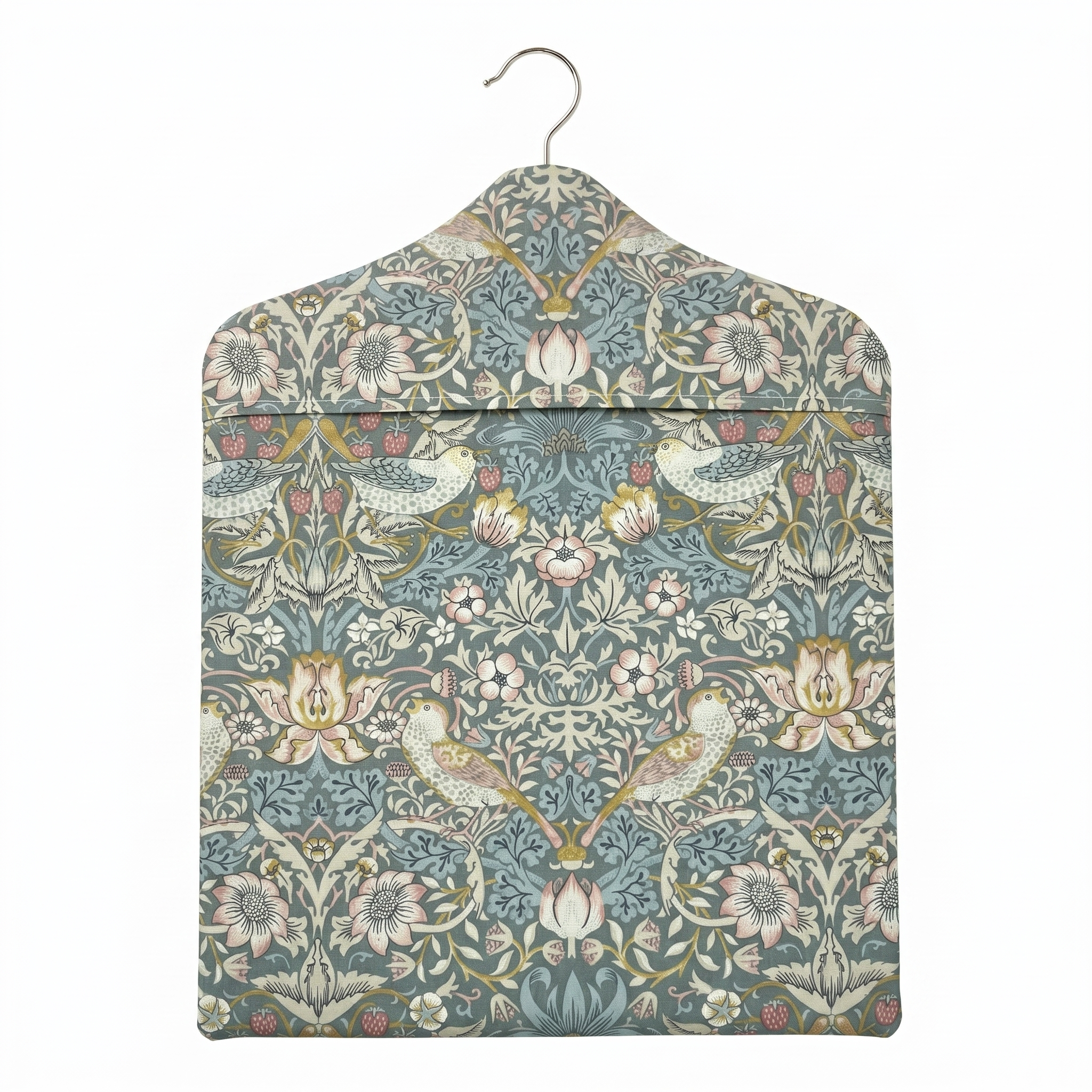 William Morris Strawberry Thief in Grey Matte Oilcloth Wipe Clean Peg Bag