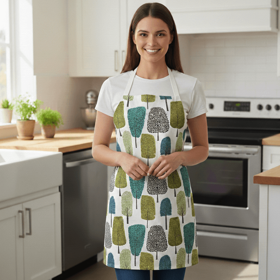 Cedar Slate/Apple/Ivory Scion Oilcloth Wipe Clean Apron