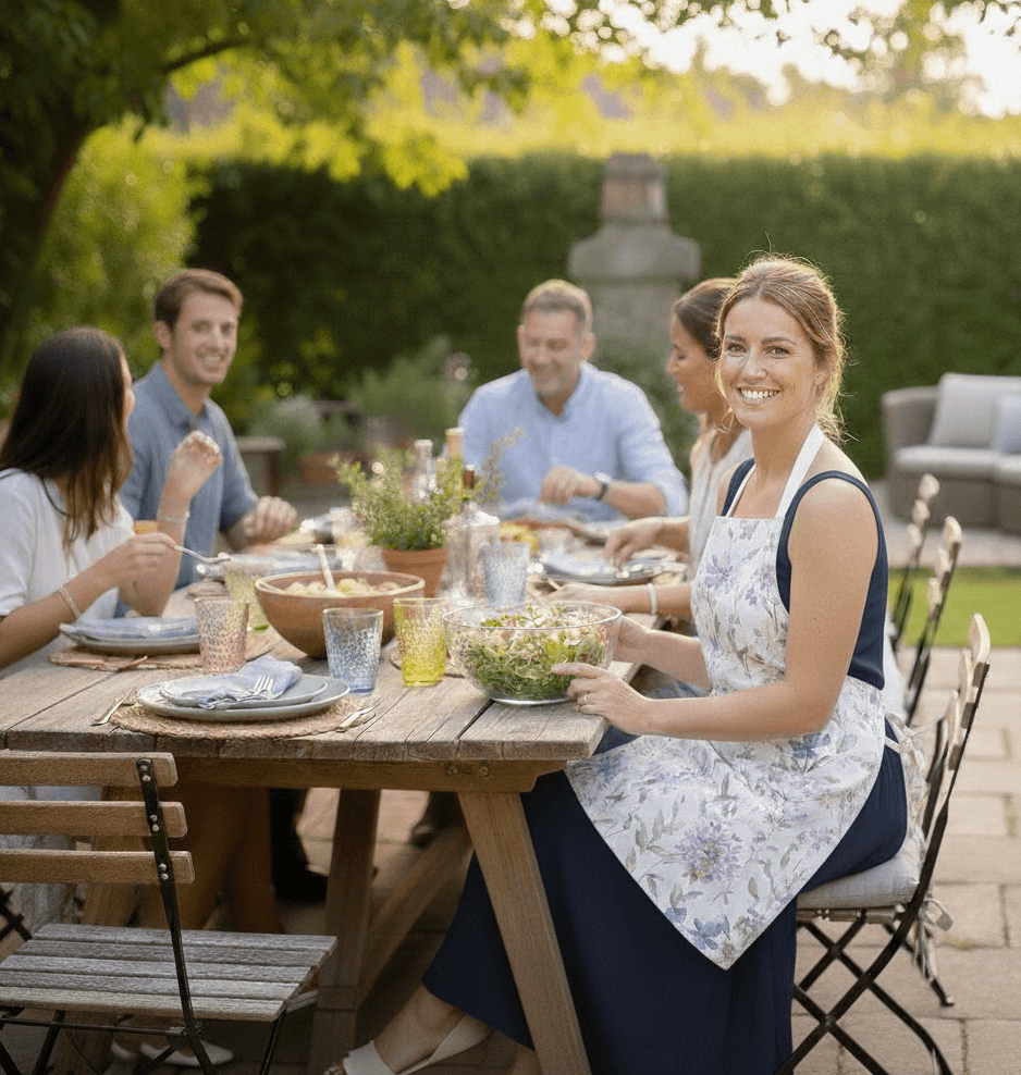 Giardino Heather Floral Apron Water Repellent Wipe Clean