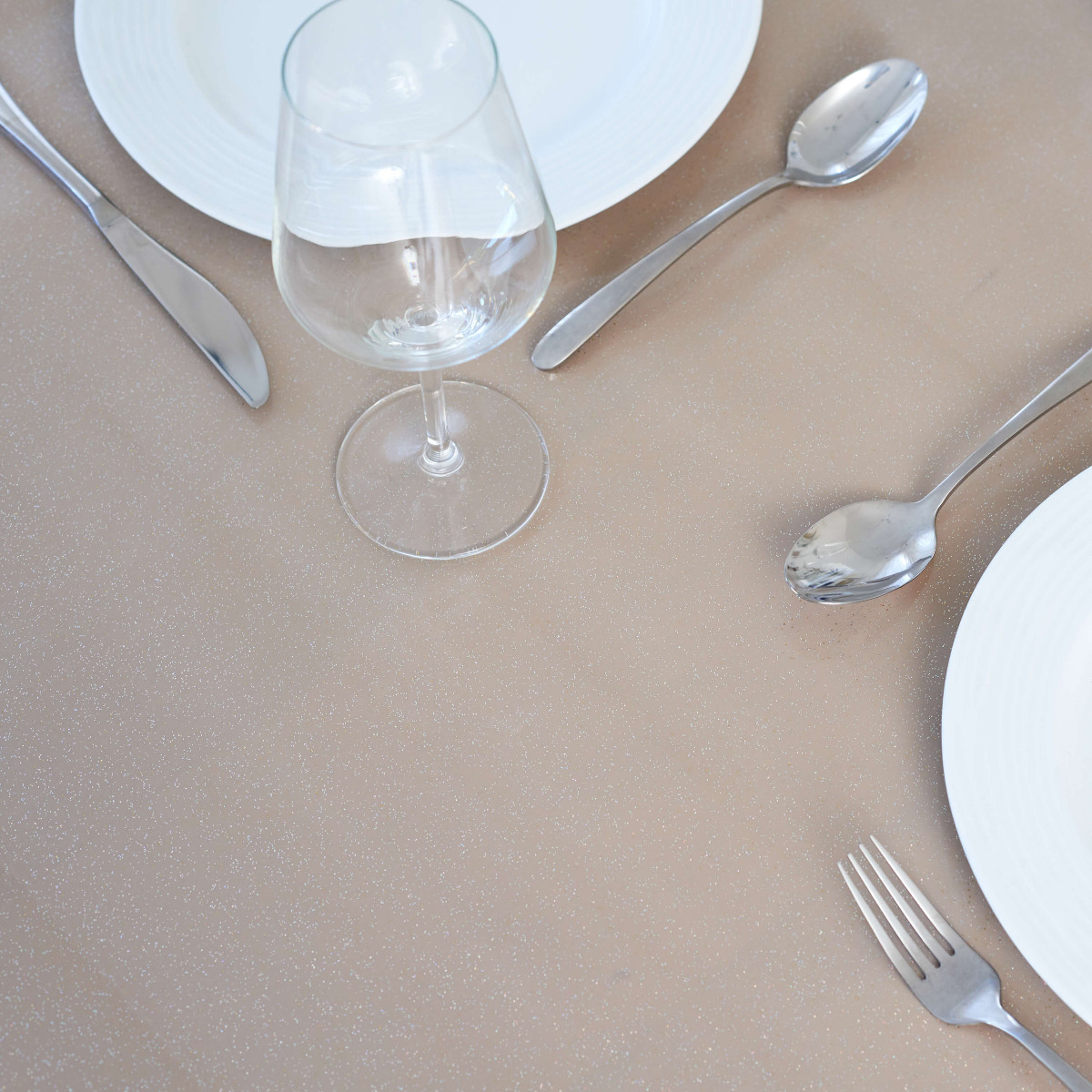 Taupe Glitter Sparkle PVC Vinyl Wipe Clean Tablecloth