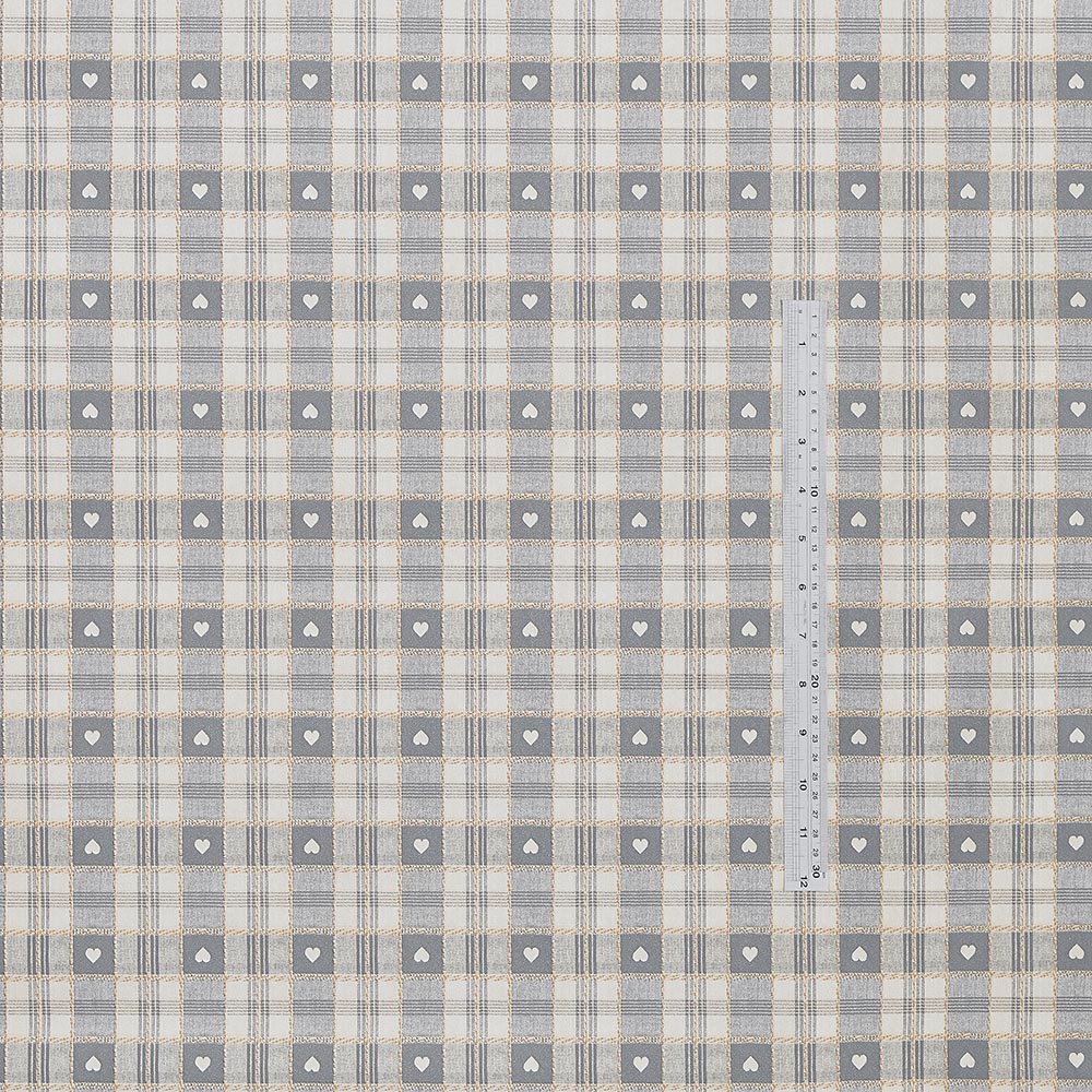 Grey Heart Check PVC Vinyl Wipe Clean Tablecloth