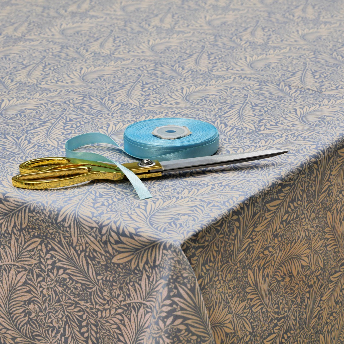 William Morris Larkspur Azure 100% Cotton Lightweight Fabric Tablecloth