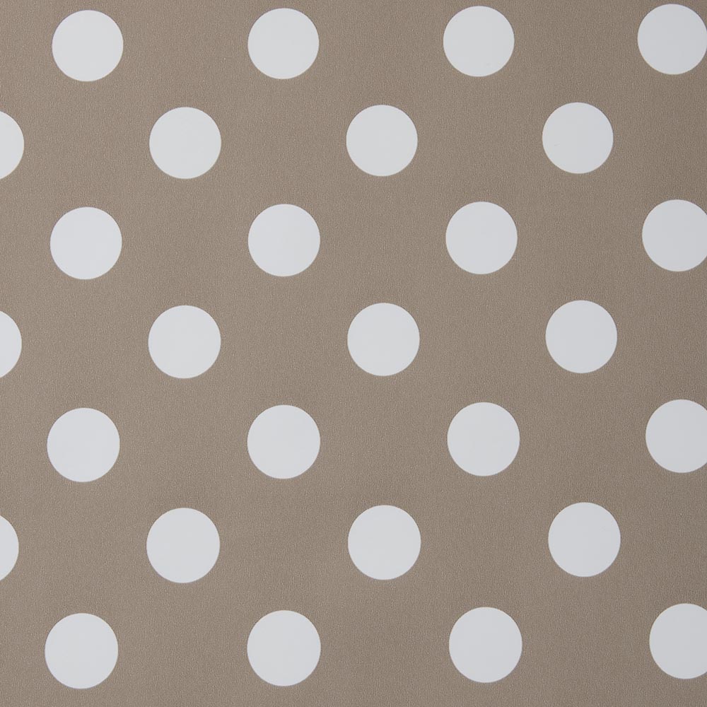 Dotty Light Brown/Beige Polka Dot PVC Vinyl Wipe Clean Tablecloth