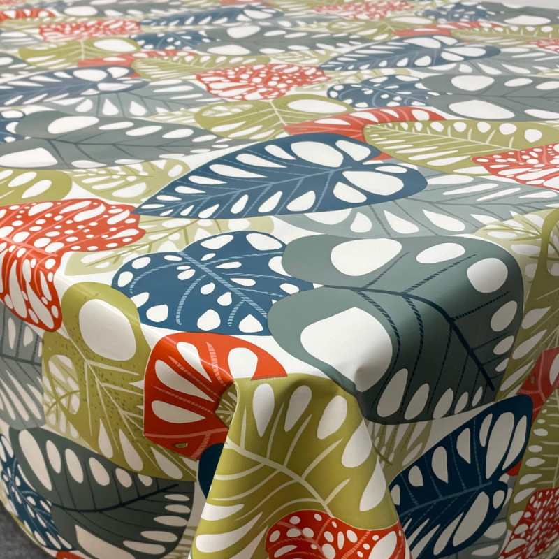 Palm Leaves Autumn 20 Metre Roll PVC Vinyl Tablecloth Roll