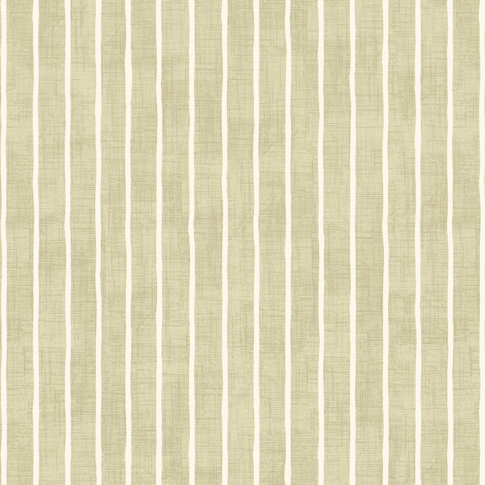 Willow Light Green and White Stripes Matte Finish Wipe Clean Oilcloth WITH BIAS-BINDING HEMMED EDGING Tablecloth