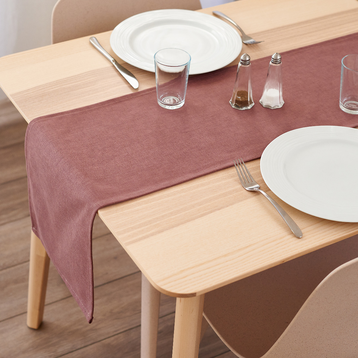 Plain Dark Mauve Fabric Table Runner-3 Sizes