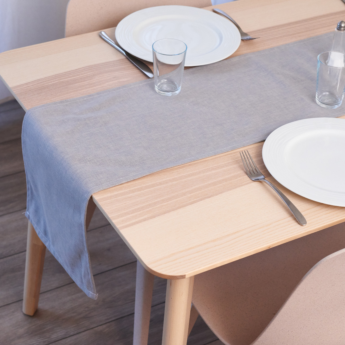 Plain Silver Table Runner