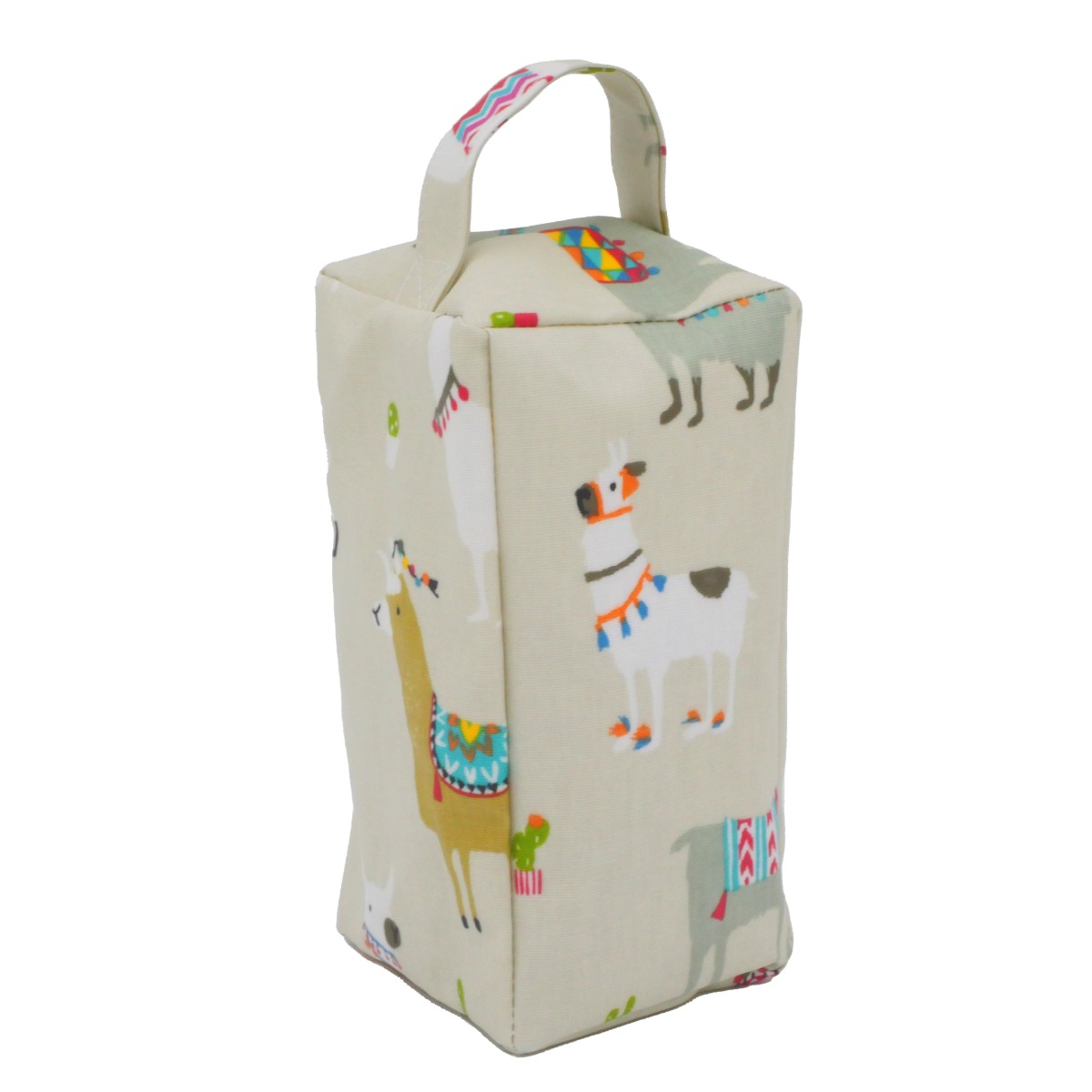 Beige Taupe Alpacas Oilcloth Door Stop 
