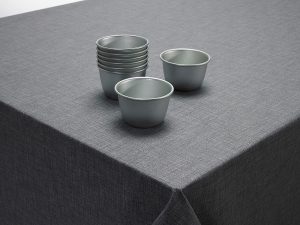 Plain Grey Linen Effect Acrylic Tablecloth