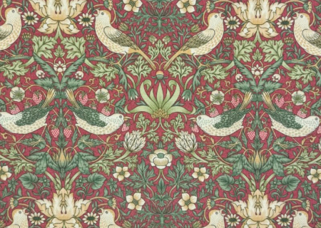 William Morris Strawberry Thief Crimson Outdoor Collection
